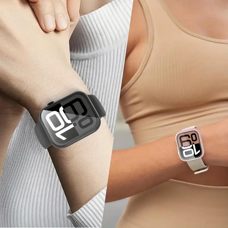 Screen Protector For Apple Watch Case 10 9 8 7 6 5 4 SE 46mm 42mm 45mm 44mm 41mm 40mm Tempered Glass PC Bumper Cover Protectives