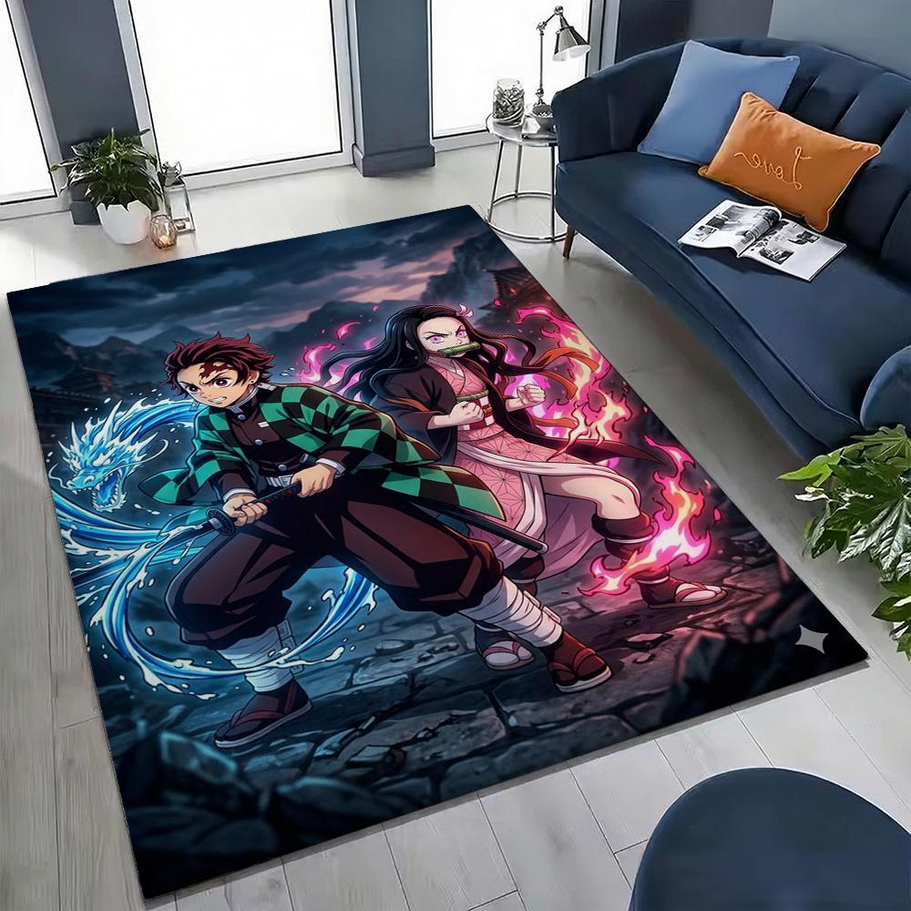 Demon Slayer Swordsmen Trio Patterned Rug Durable Easyclean Carpet For Bedroom Study Home Party Decor Birthday Gift