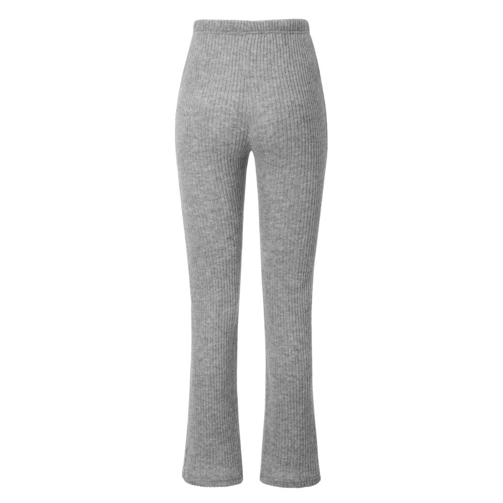 Kakipointeu Ribbed Bootcut Leggings (Gray)