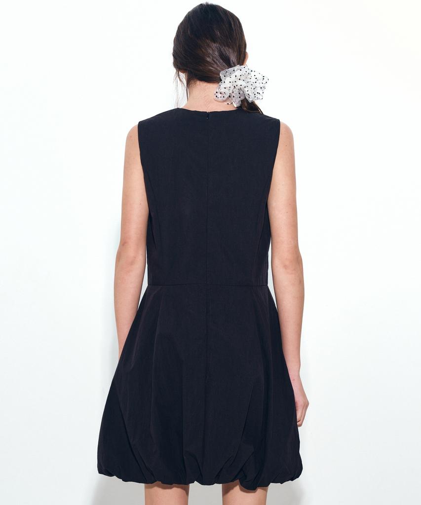 Nigaennikol Mini Ballon Sleeveless Dress_Black