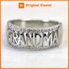 Huitan Fancy Letter “Grandma” Ring for Women Hollow Design Inlaid Bright CZ Fashion Wedding Party Accessories Charming Jewelry