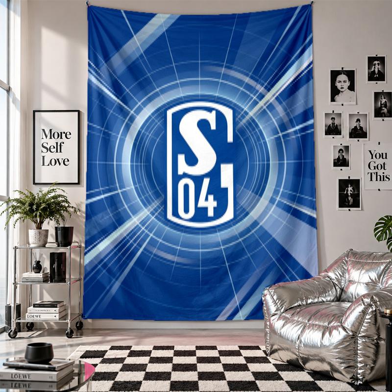 Schalke 04 Nástěnná tapisérie Domácí dekorace Závěsná látka na stěnu pro ložnici Obývací pokoj Pozadí