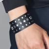 Cross-Border Hot Selling Punk Spiked Rivet Men's Leather Wristband Bracelet