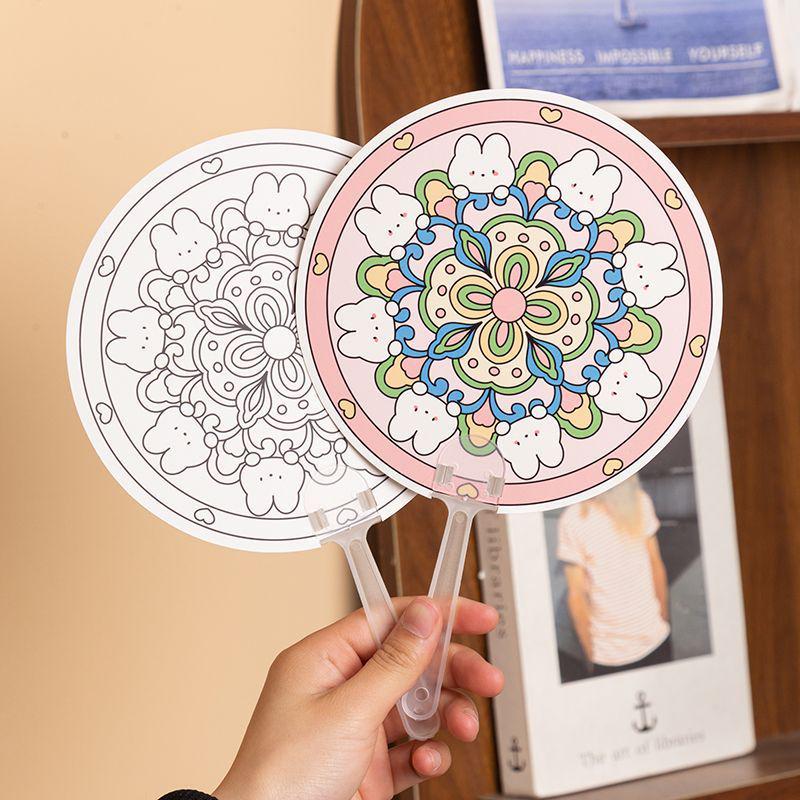 Dunhuang Cave Mural-Inspired DIY Coloring Hand-Crank Fan for Kids