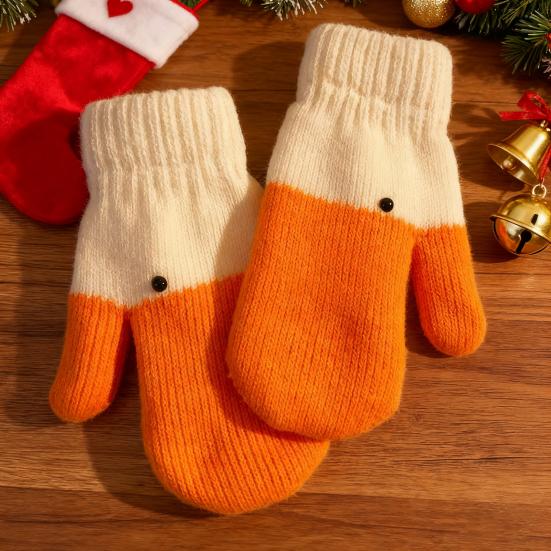 Winter Goose Mittens Funny Goose Warm Knitted Gloves Fleece Lined Cute Thermal Mittens Gift for Women Girlfriend Her