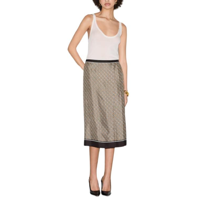 GUCCI Casual Long Skirt Women's Beige 800306-ZARRX-9265