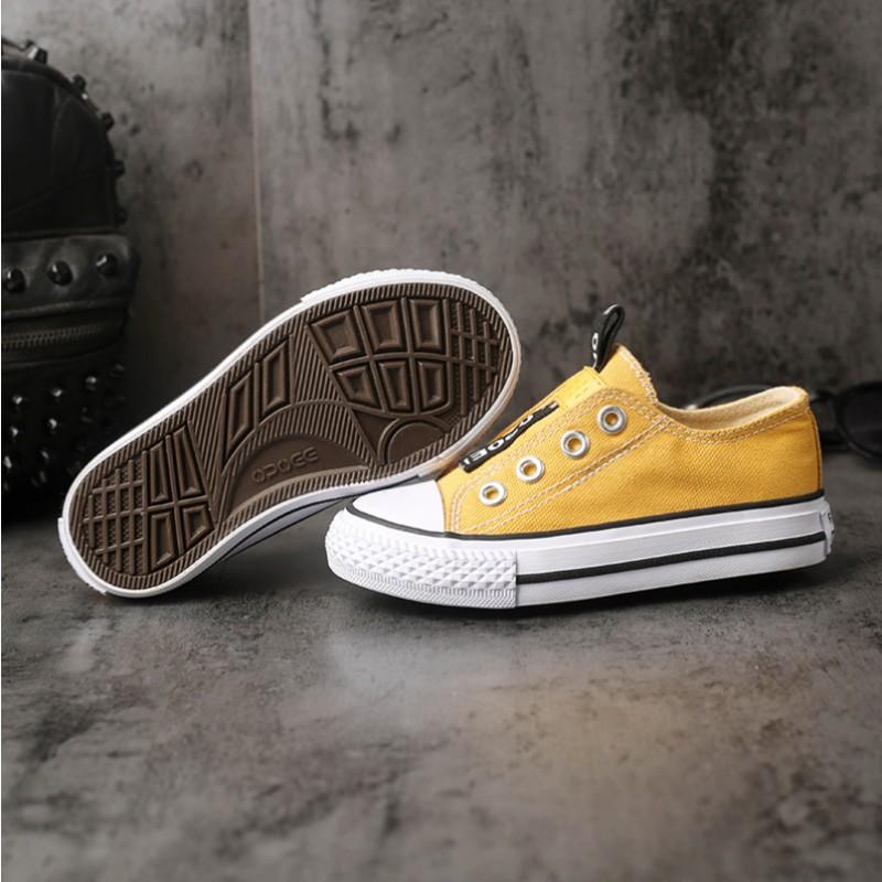 Children's Black Canvas Shoes Autumn New Style Classic Boys' Girls' Shoes Low Cut Elastic Casual Cloth Shoes Size 22-37