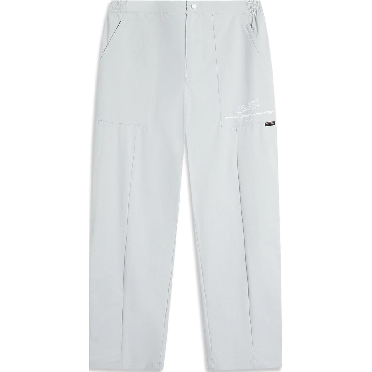 

Мужские повседневные брюки прямого покроя Li Ning Wade Series, однотонные, со средней талией, с серым оттенком AKXU407-3 L