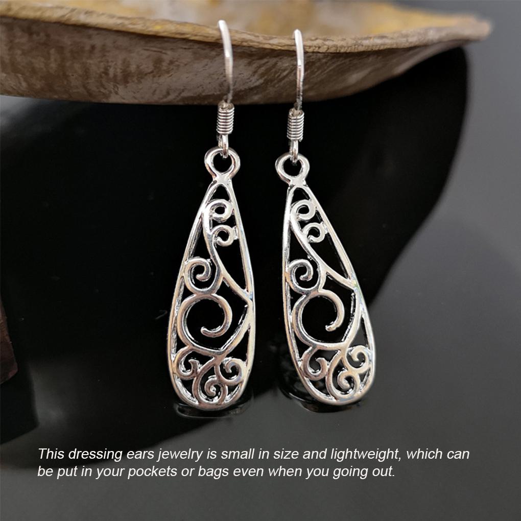 1 Pair Lady Fashion Earrings Retro Style Hollow Decoration Bohemia Ears Pendants Jewellery Presents Accessories Working
