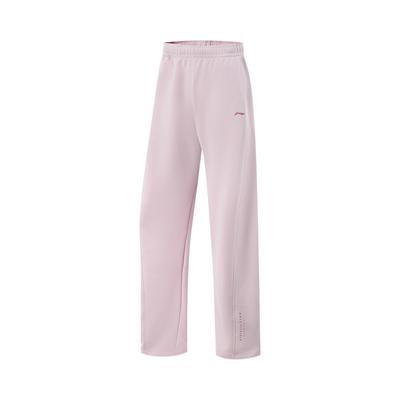 Comfortable Casual Simple Straight Leg Mid Rise Knitted Sports Pants Women Bottoms Nude-Pink AKLV720-2