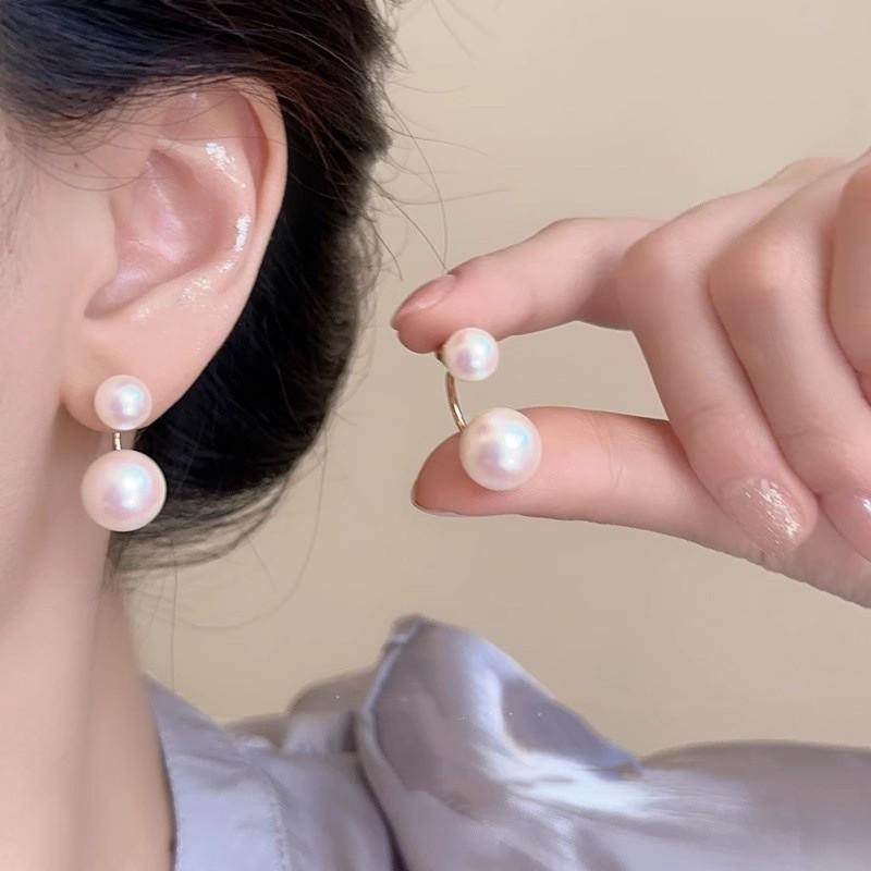 Korean Style S925 Silver Pearl Stud Earrings for Women - Simple, Elegant, and High-End