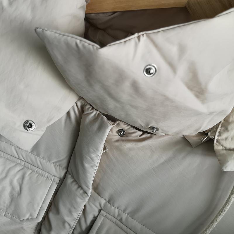 Women's Winter Solid Color Stand Collar Hooded Warm Chic Padded Jacket Coat Outwear