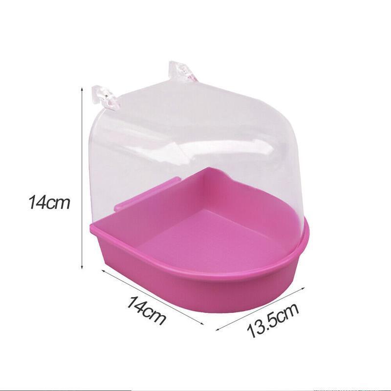 

Classic Bird Caged Bath Aviary Birds Budgie Finches Canaries Shower Feed Pet рожевий