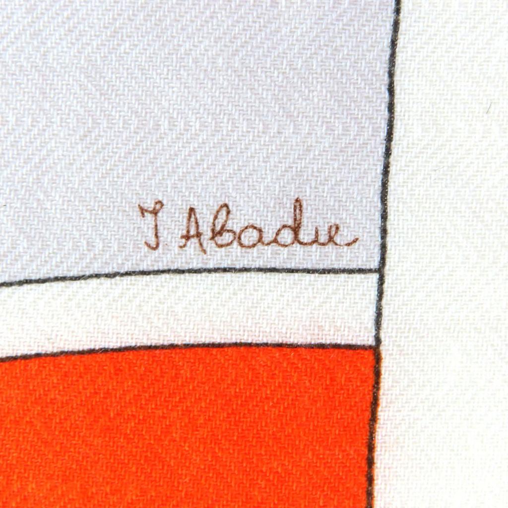 Great HERMES Stall Arcs en Ciel Rainbow Orange Gray Multi cashmere Women Used