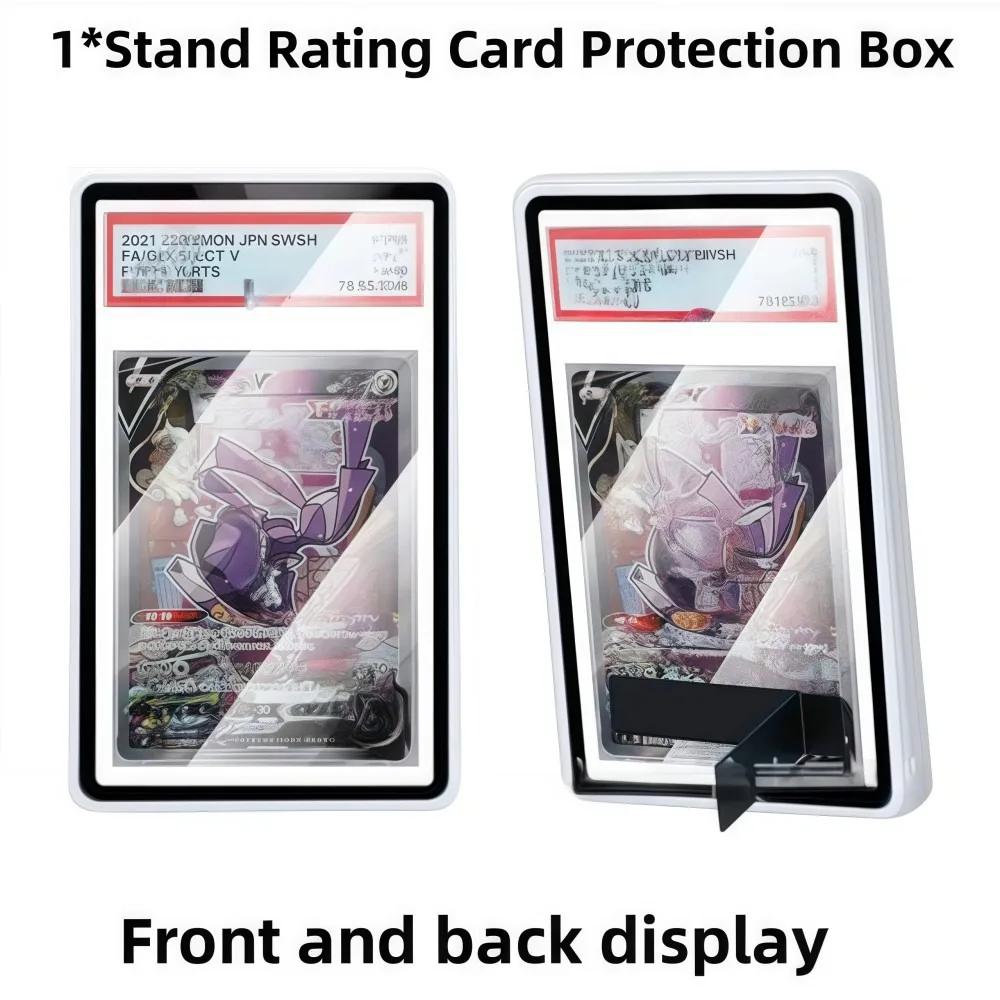 2-in-1 PSA/CGC Graded Card Protective Box with Stand Transparent Card Protective Case Double-sided Glass Durable
