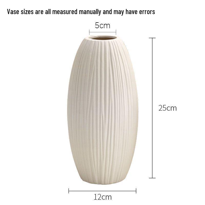 

Большая белая керамическая ваза для гостиной - Высококлассное украшение для цветов