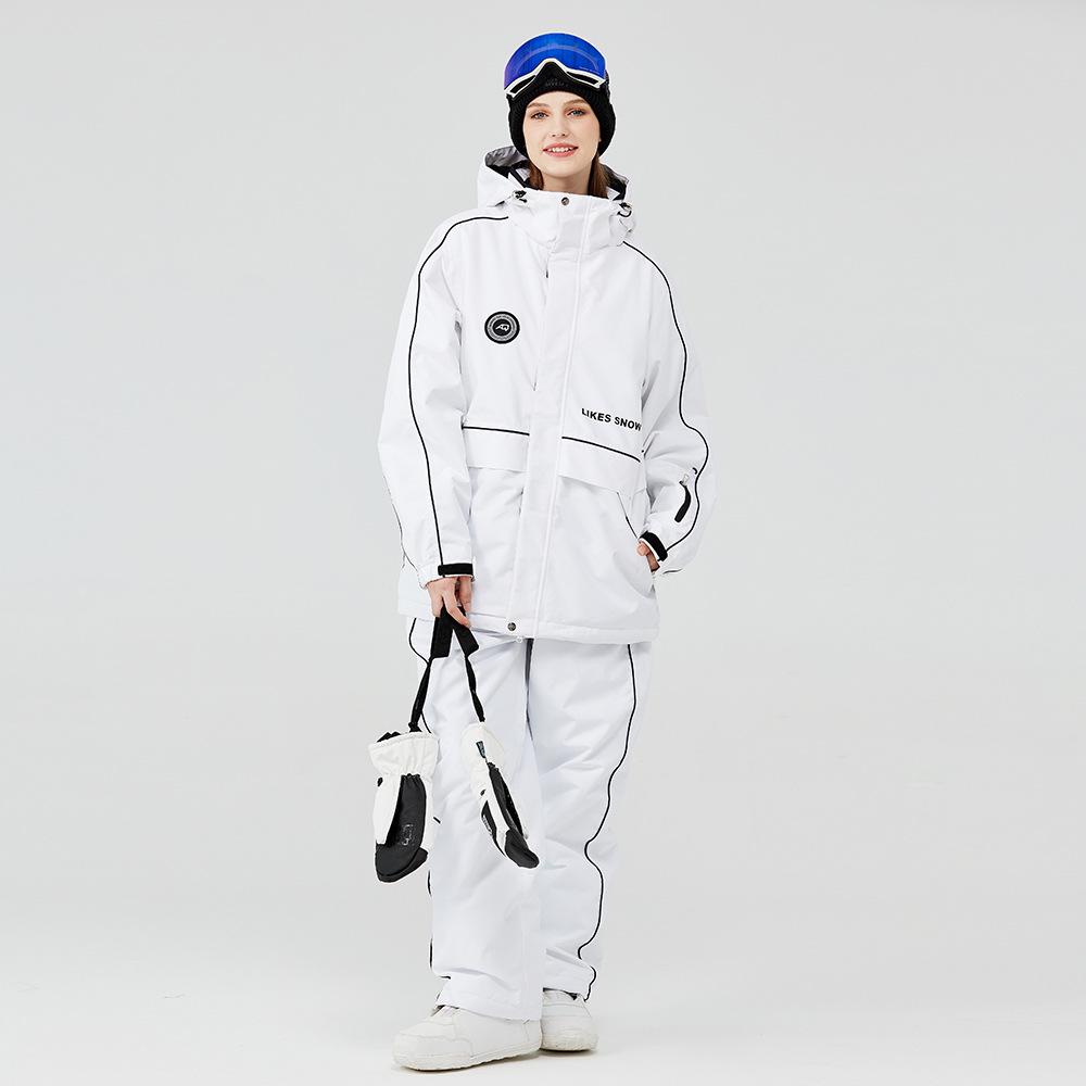 Men's and Women's Winter Ski Suit: Snowboard Jacket and Pants Set, Warm and Thickened for Outdoor Snow Sports.