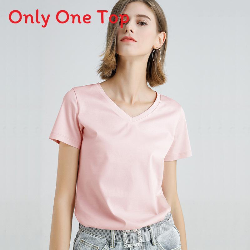 Silk Cotton T Shirt For Women With V Neck And Slim Fit For Casual Wear