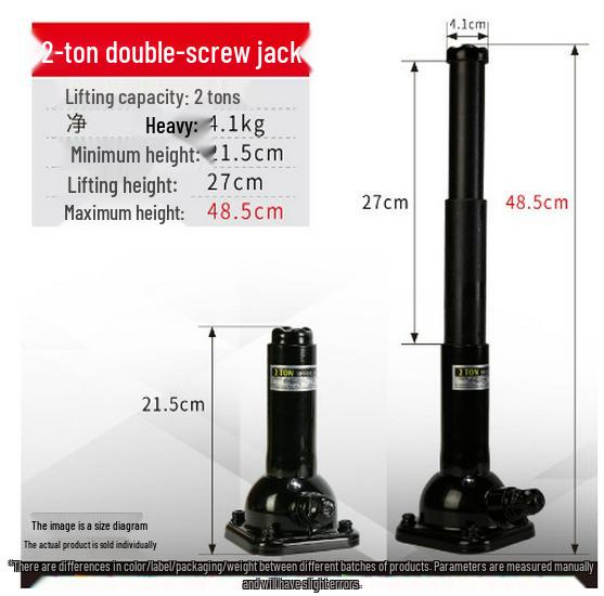 2T Double Section Hand Crank Screw Jack for Pickup Truck Repair
