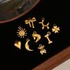 3Pcs Cute Small Bear/Luckly Clover/Heart/Sun Flower Charms PVD Plated Gold Pendants DIY Necklace Bracelet Earring Jewelry Making