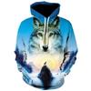 Mode Neu Liebhaber Wolf Herren Hoodie 3D Muster Locker Herbst Sweatshirt Straße Lustige Marke