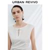 UR 2025 Fall Women's Casual Bow Pleated Sleeveless T-Shirt UWG450158
