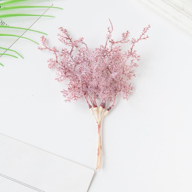 6Pcs Artificial Plant Golden Silvery Branch For Office Desk Bonsai Christmas Tree Wreaths Accessory Home Wedding Arch Decoration