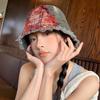 Beggar Style Plaid Bucket Hat Japanese Sun Protection Basin Cap Retro Fisherman Hat  Male/Female