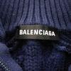 Used 11221 Oversized Mix Half-Zip Sweater 534489 T1502 8065 7840 XS Cable High Neck Rib Logo Navy Men's from Japan