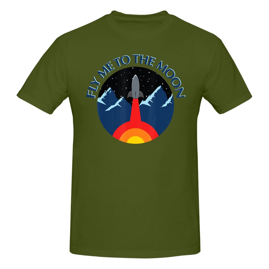 1 Piece Rocket Art Funny 100 Cotton Tshirt Fly To The Moon Tops Tees For Unisex