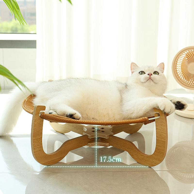 Summer Cooling Cat Bed Cool Mat Sofa Cat Scratch Wear-Resistant Cat Nest Rattan Lounge Chair Cat House Pet Sleeping Bed