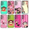P-Paul F-Frank Phone Case For Samsung S25,S24,S21,S22,S23,S30,Ultra,S20,Plus,Fe,Note,10,9,5G Black Cover