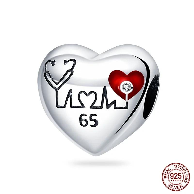 New Copper Romantic Heart Series Charms Beads Fit Original Bracelet Diy Mother'S Day Jewelry Gifts