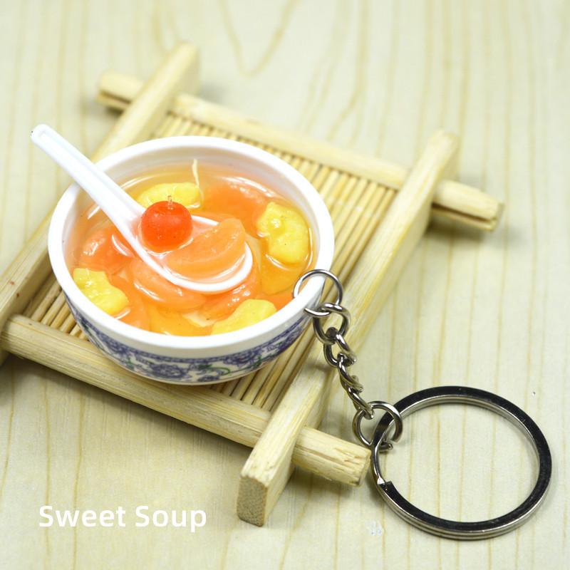 

Simulated Food New Key Chain Noodles New Key Chain Food Bowl Pendant Mini Sweet Soup