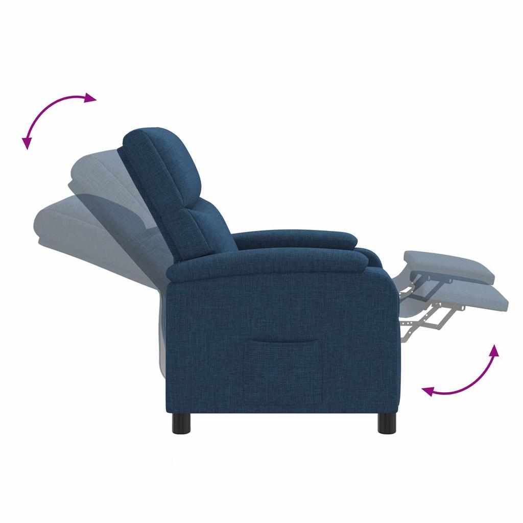 Massage Relax Chair Blue Fabric