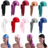 Elastic Men Women Chemo Cap Pre-Tied Headwrap Bandana Silk Durag Pirate Hat Turban Hijab