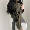 Simple Single Breasted Loose Casual Solid Long Sleeved Shirt And Blouse Office Lady Trend Short Top Simple Elegant White Clothes