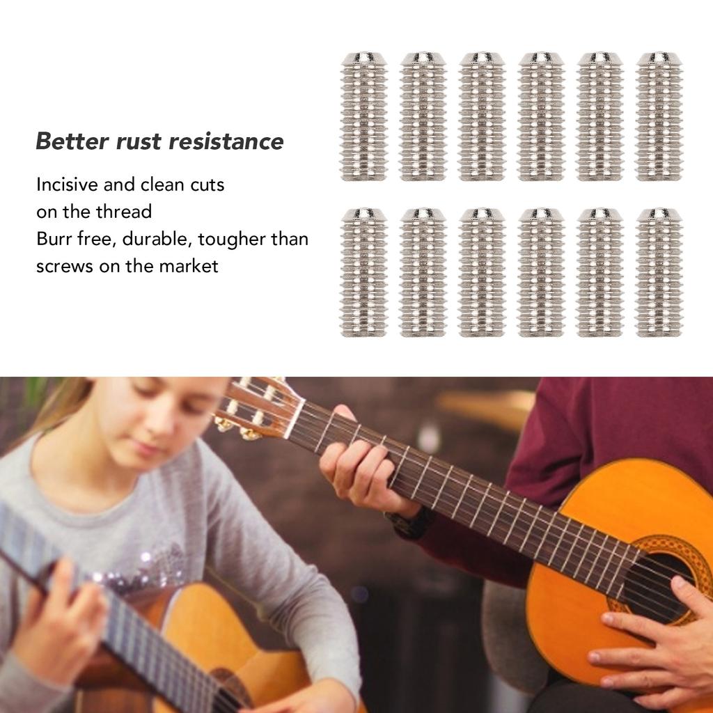 12-teiliges Sattelhöhenschrauben-Metall-Einstellset für E-Gitarren-Brückenteile, Zubehör