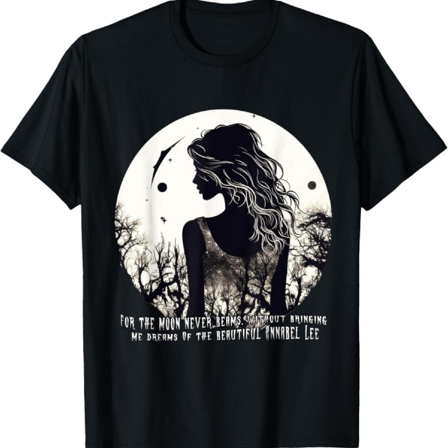 

For The Moon Never Beams Annabel Lee by Poe T-Shirt XXXXXL чорний