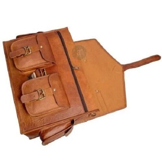 Men's Durable Quality Leather Vintage Laptop Messenger Satchel Briefcase Bag