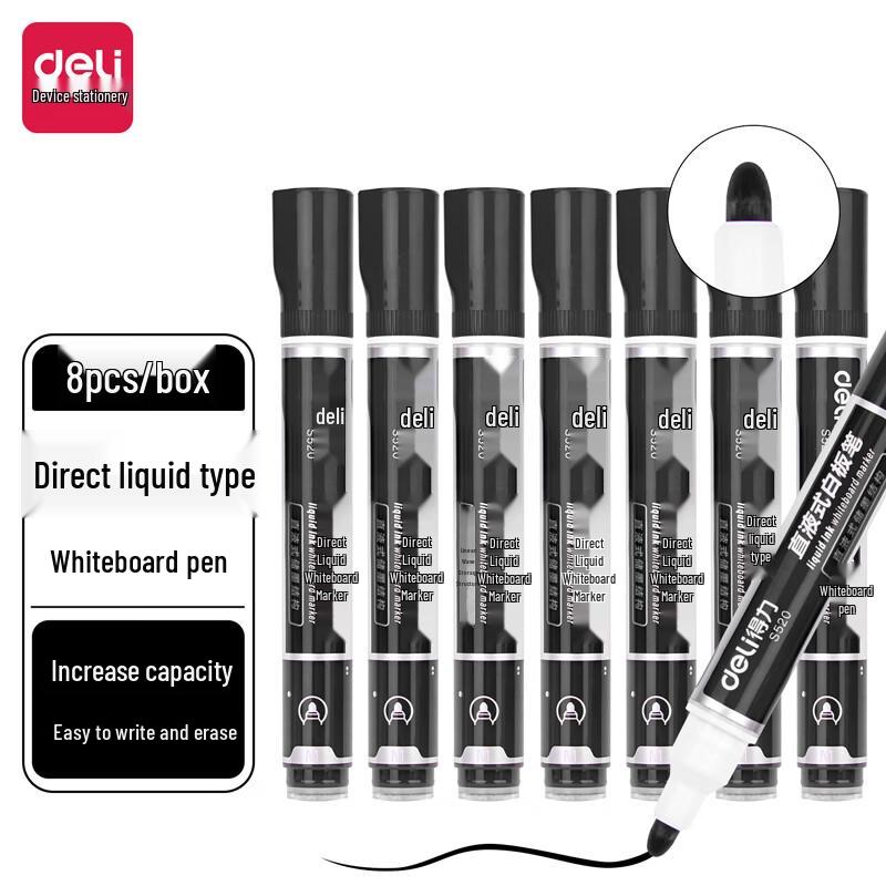 Deli S520 Thick Tip Erasable Whiteboard Marker черный