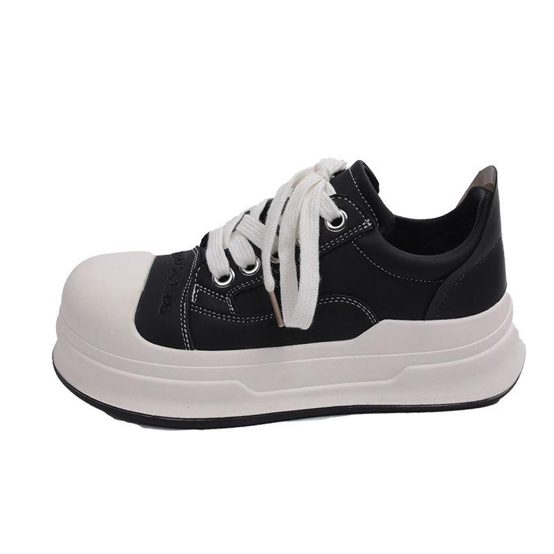 Ugly cute height increase Mickey black and white big head shoes women's spring and autumn new versatile casual sports platform bread shoes