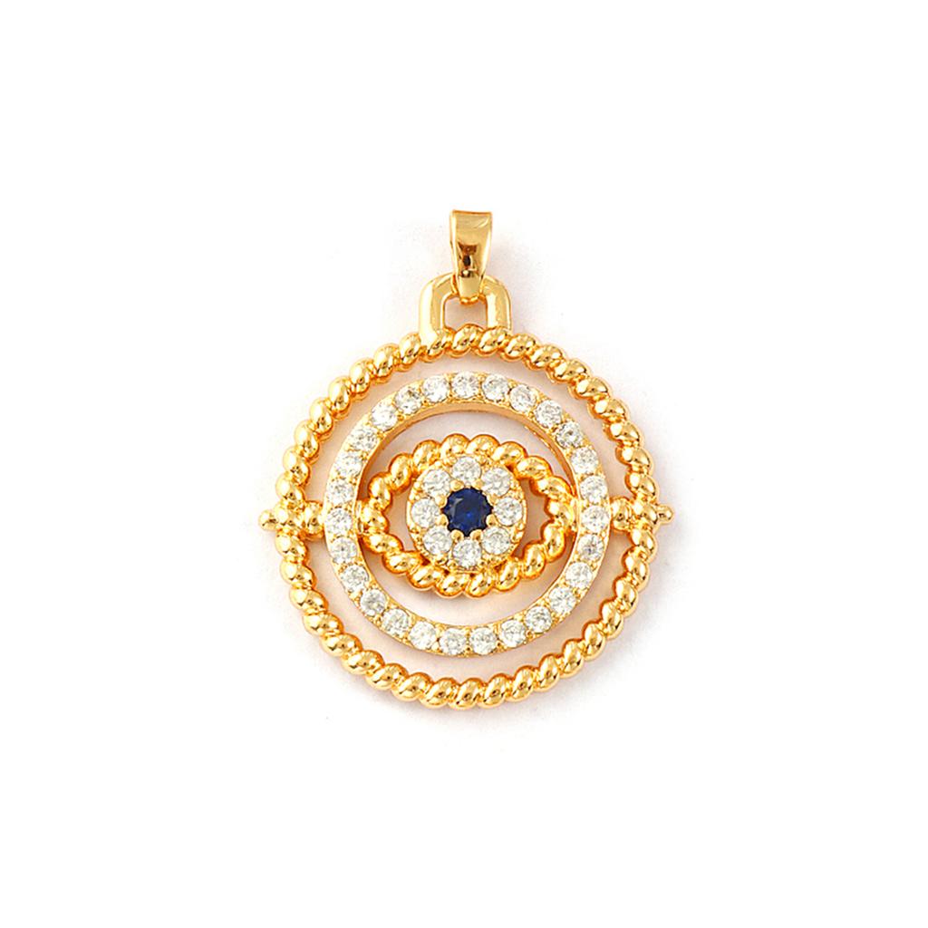 1 Piece Brass Hollow Sun Charms Micro Pave Cubic Zirconia Evil Eye Heart Pendant For DIY Necklace Bracelet Jewelry Making