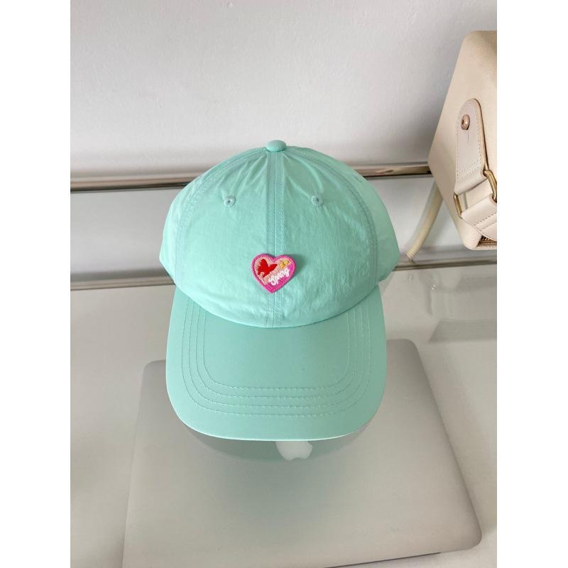 Embroidered Love Cloth Stickers Quick Drying Baseball Cap for Women In Summer Cute Face Showing Small Versatile Soft Top Baseball Cap