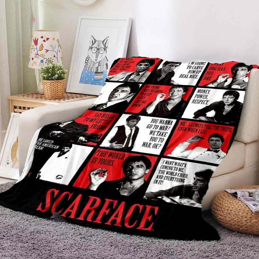 Scarface Quotes Flannel Blanket Throw Blanket Soft Warm Sofa Bed Camping Home Decor Unique Christmas Gift C921146