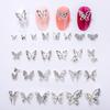 10 Pcs Butterfly Alloy Nail Charms 3D Butterfly Zircon Diamond Rhinestone Nails Jewelry Diy Nail Art Decoration Accessories