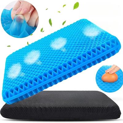 Summer Gel Seat Cushion Breathable Honeycomb Design for Pressure Relief Back Tailbone Pain - Home Office Chair Cars Wheelchair