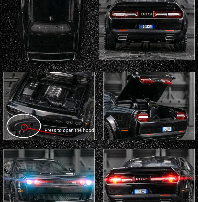 Jiaye VB32793 Metal Sports Car Toy: Alloy Model with Sound, Light, and Pull-Back Door Opening.