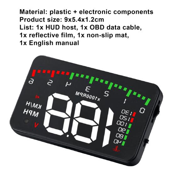A900 Windshield Projector Convenient Wide Compatibility Stable 3.5-Inch Head-Up Display