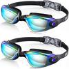 Aegend Swim Goggles 2-Pack No Leaking Anti-Fog UV Protection Mirrored Adult Men Women Wide View Outdoor